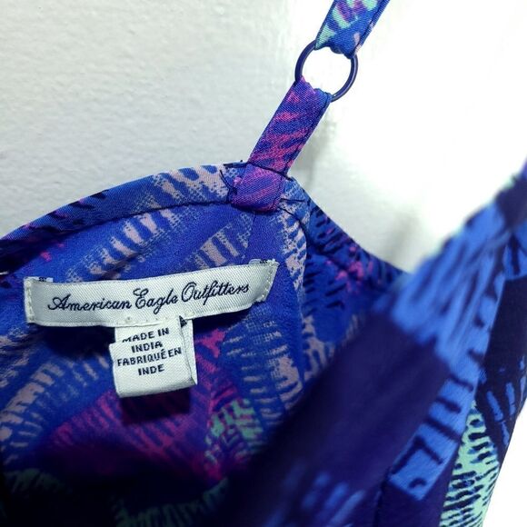 AEO Arty Chevron Strappy Mini Dress w Pockets - Picture 5 of 9
